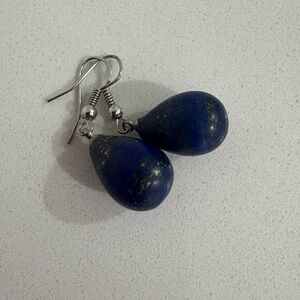 Elegant Blue Teardrop Earrings